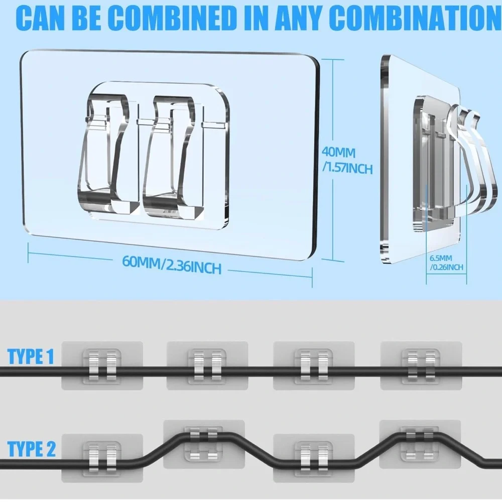 Adhesive Hooks for outdoor string lights 100pk